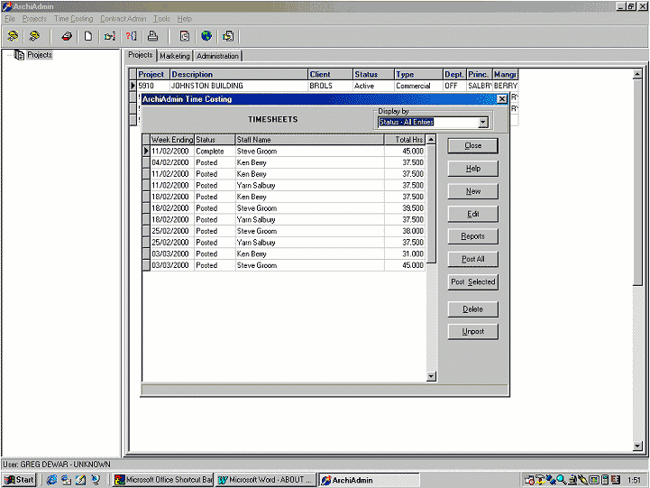 Automated Time sheeting